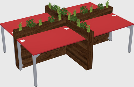 Rectangular shared desk
