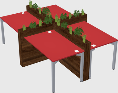 Rectangular shared desk