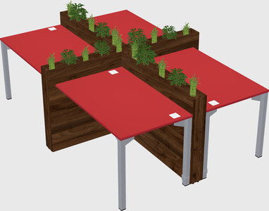 Rectangular shared desk