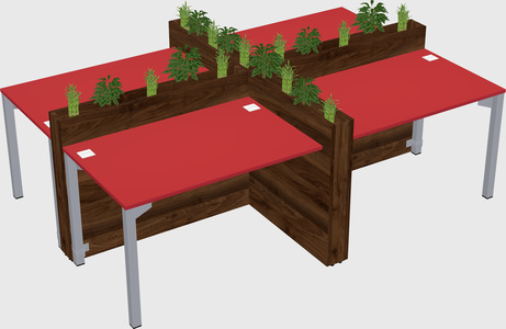 Rectangular shared desk