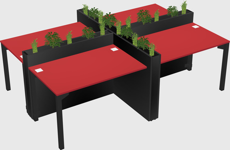 Rectangular shared desk