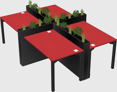 Rectangular shared desk
