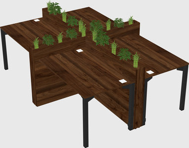 Rectangular shared desk