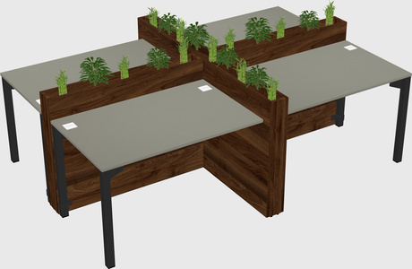 Rectangular shared desk