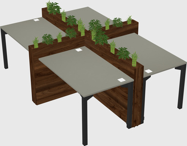 Rectangular shared desk