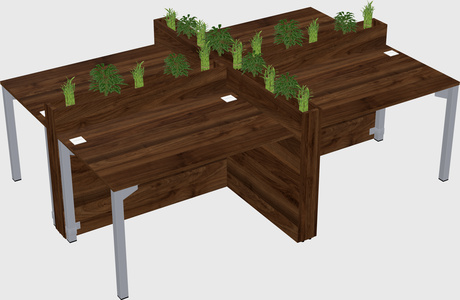 Rectangular shared desk