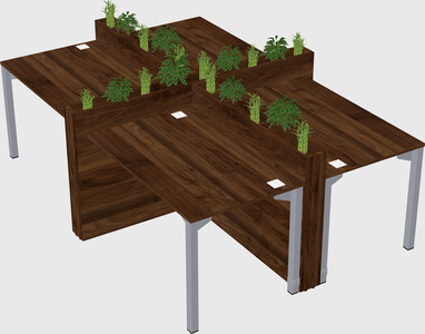Rectangular shared desk