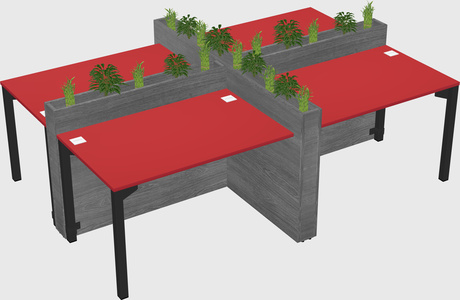 Rectangular shared desk