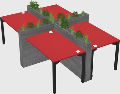 Rectangular shared desk