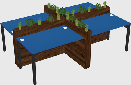 Rectangular shared desk