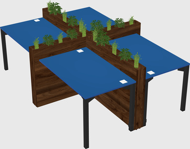 Rectangular shared desk