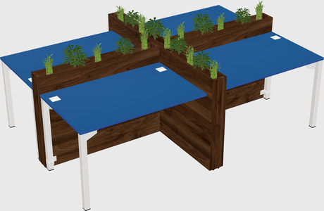 Rectangular shared desk