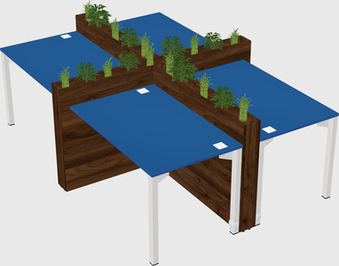 Rectangular shared desk