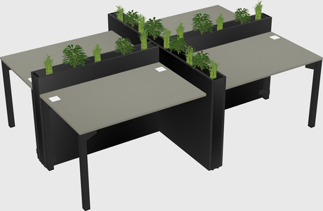 Rectangular shared desk