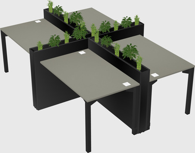 Rectangular shared desk