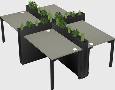 Rectangular shared desk