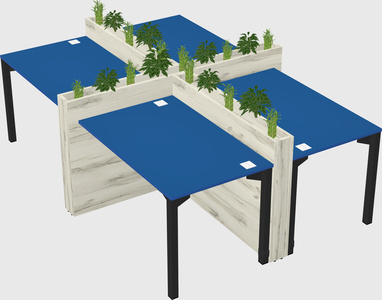 Rectangular shared desk