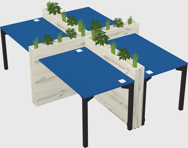 Rectangular shared desk