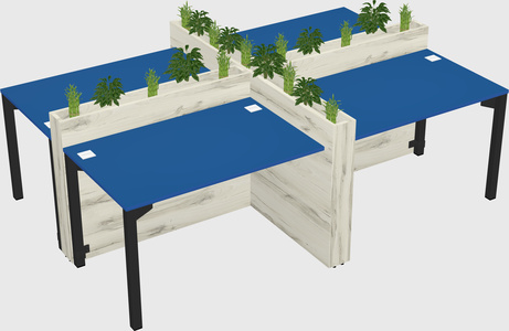 Rectangular shared desk