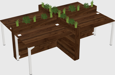 Rectangular shared desk