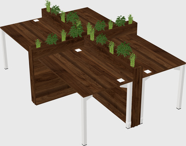 Rectangular shared desk