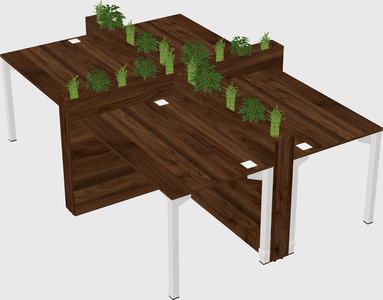 Rectangular shared desk