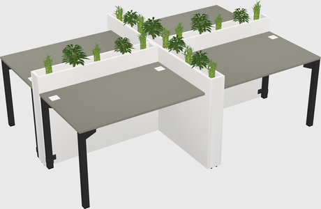 Rectangular shared desk
