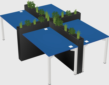 Rectangular shared desk