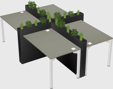 Rectangular shared desk