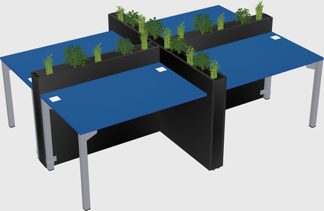 Rectangular shared desk
