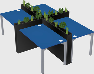 Rectangular shared desk