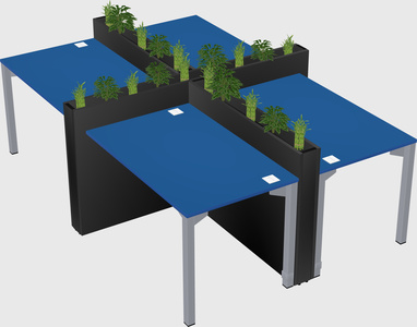 Rectangular shared desk