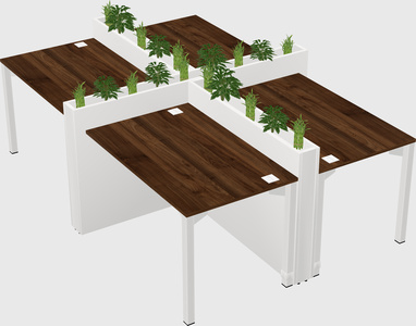 Rectangular shared desk