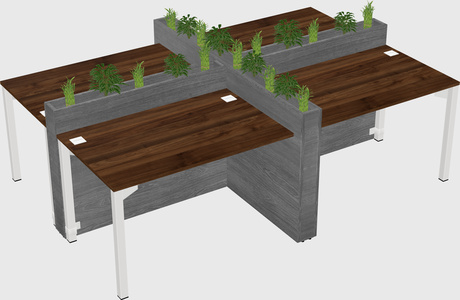 Rectangular shared desk