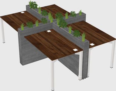 Rectangular shared desk