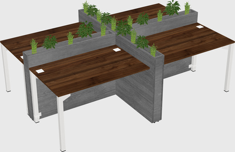 Rectangular shared desk