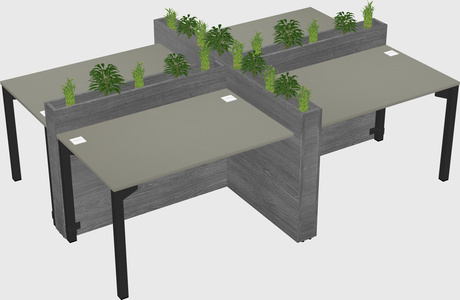 Rectangular shared desk