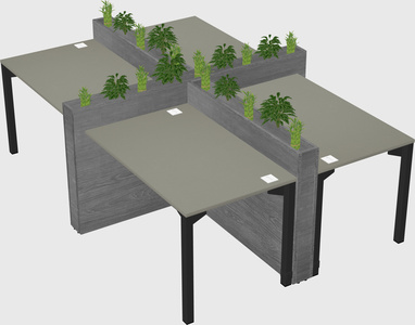 Rectangular shared desk