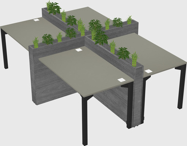 Rectangular shared desk