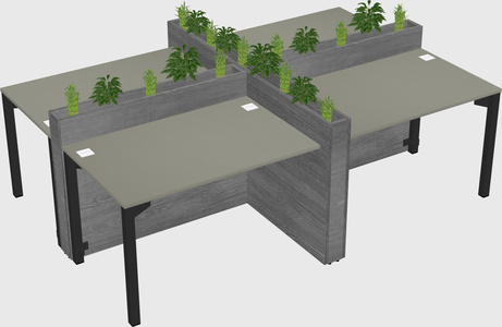 Rectangular shared desk