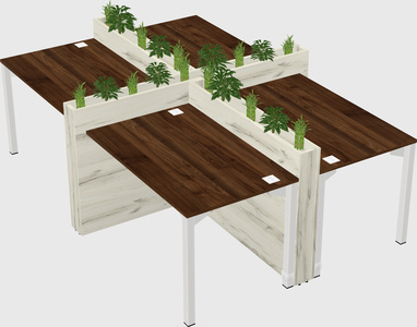 Rectangular shared desk