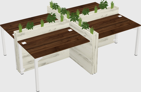 Rectangular shared desk