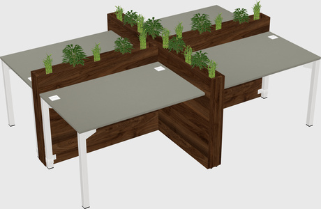 Rectangular shared desk