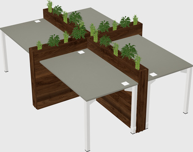 Rectangular shared desk
