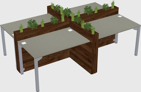 Rectangular shared desk