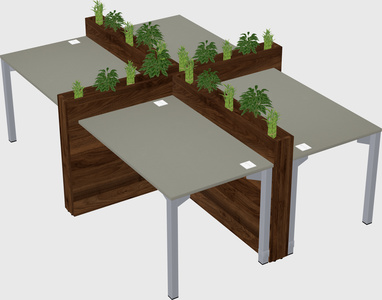 Rectangular shared desk