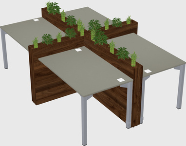 Rectangular shared desk