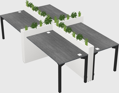 Rectangular shared desk