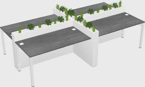 Rectangular shared desk