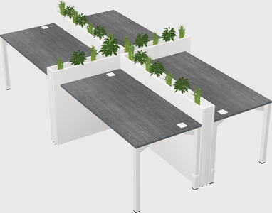 Rectangular shared desk